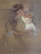 Mary Cassatt Study of Mother and kid oil on canvas